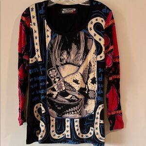 Desigual - graphic long sleeve shirt, xl